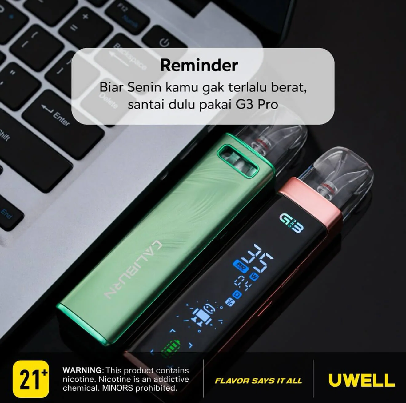 UWELL Caliburn G3 PRO 套裝|全屏UI |全系列 G3 煙彈相容:圖片 8
